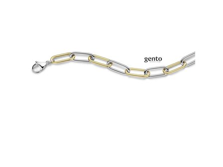 Armband - Gento Zilver | Bicolor zilver en verguld