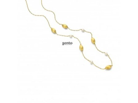 Halsketting - Gento Zilver | Verguld goud